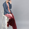 Popnetic Women Blue Solid Casual Pure Cotton Blazer