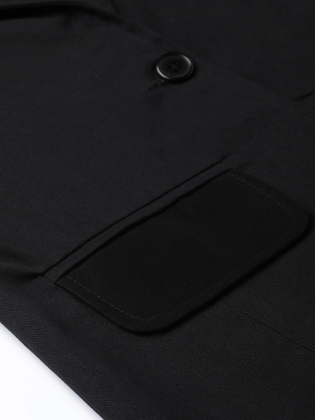 Popnetic Women Black Solid Casual Pure Cotton Blazer