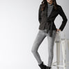 Popnetic Women Black Solid Casual Pure Cotton Blazer