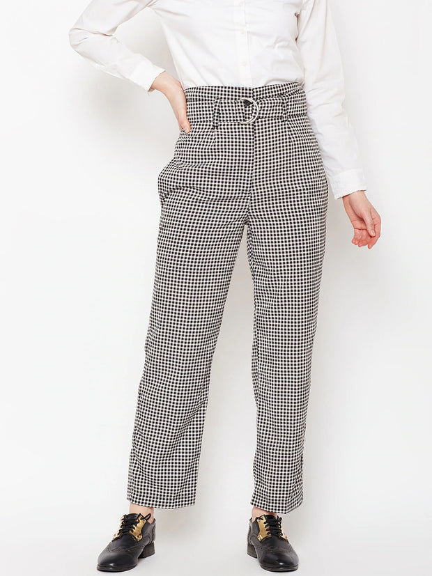 SHOWOFF Trousers and Pants  Buy SHOWOFF Womens Self Design Black Pleated Parallel  Trousers Online  Nykaa Fashion