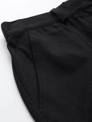 Popnetic Women Black Solid Pure Cotton Regular Shorts