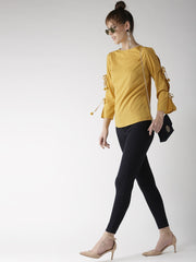 Popnetic Women Mustard Yellow Solid Top
