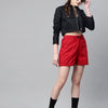 Popnetic Women Black Solid Pure Cotton Crop Jacket