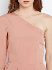 Popnetic Women Nude-Coloured Solid Maxi Top
