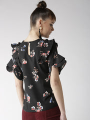 Popnetic Women Black Printed Top