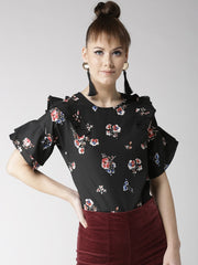 Popnetic Women Black Printed Top